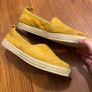 clarke’s suede yellow espadrilles